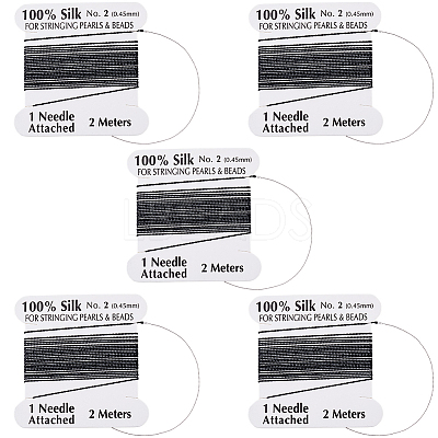 5Pcs Pure Silk Cord OCOR-BBC0001-04B-1