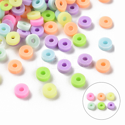 Handmade Polymer Clay Beads Strands CLAY-R089-4mm-T03C-1