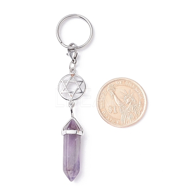 Natural Amethyst Keychain KEYC-JKC00290-1