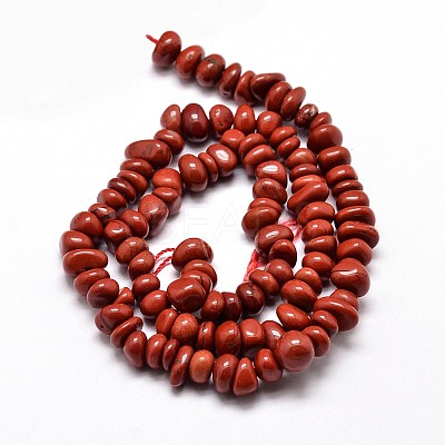Natural Red Jasper Chip Beads Strands G-E271-124-1