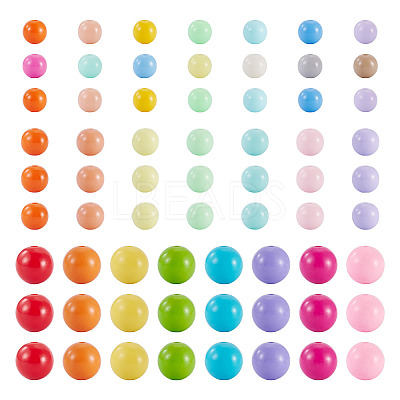 502Pcs 3 Styles Opaque Acrylic Beads OACR-TA0004-34-1