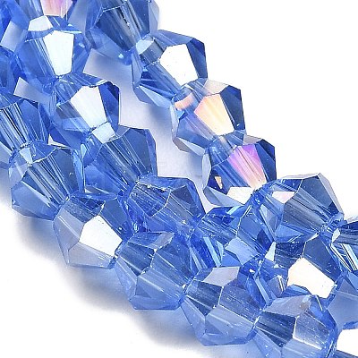 Transparent Electroplate Glass Beads Strands GLAA-F029-4mm-A07-1
