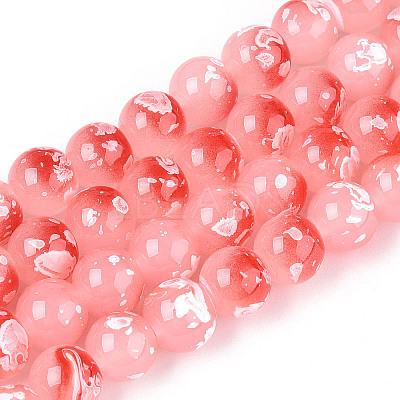 Baking Paint Glass Beads Strands DGLA-N015-8mm-03-1