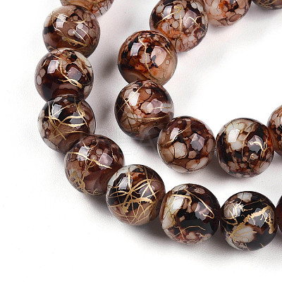 Baking Paint Glass Beads Strands DGLA-N003-10mm-B06-1