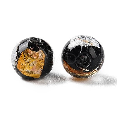 Handmade Gold & Silver Foil Lampwork Beads GLAA-G107-07A-09-1
