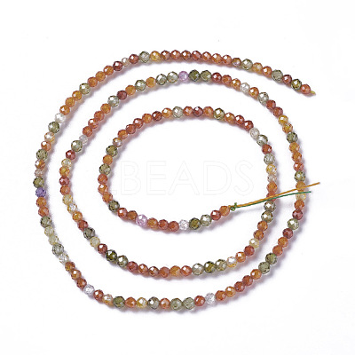 Cubic Zirconia Beads Strands X-G-F596-48A-3mm-1