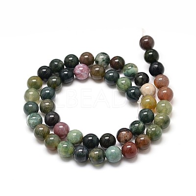Natural Indian Agate Bead Strands G-P075-40-8mm-1