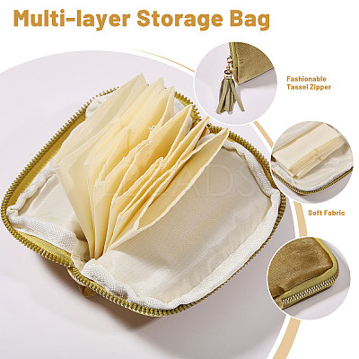 Cloth Jewelry Storage Zipper Bags with Tassel ABAG-WH0045-75-1