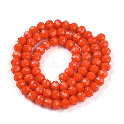 Opaque Solid Color Imitation Jade Glass Beads Strands EGLA-A044-P6mm-D03-1