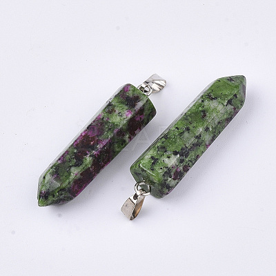 Natural Ruby in Zoisite Point Pendants X-G-R220-34K-1