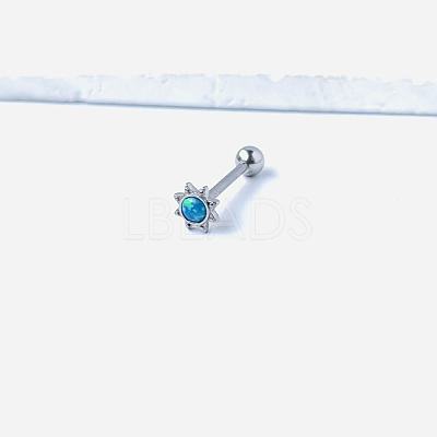 Sun 316L Surgical Stainless Steel with Synthetic Opal Tongue Rings FS-WGFD6E3-14-1