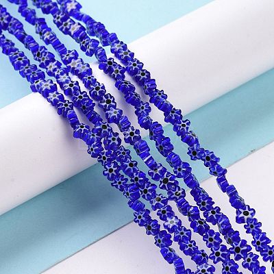Handmade Millefiori Glass Bead Strands LAMP-J035-4mm-75-1