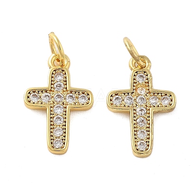 Brass Micro Pave Cubic Zirconia Pendants X1-KK-C092-21C-G-1