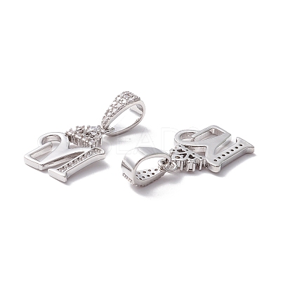 Eco-Friendly Brass Micro Pave Cubic Zirconia Pendants KK-K265-01P-M-1