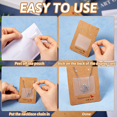 100Pcs Ractangle Kraft Paper Necklace Earring Display Cards AJEW-TA0001-26A-1