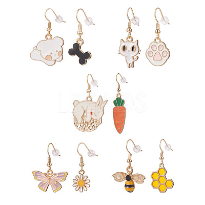 Alloy Enamel Pendant Dangle Earrings Sets EJEW-JE05126-1
