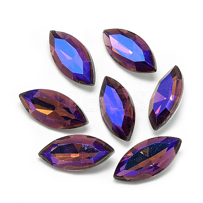 Pointed Back Glass Rhinestone Cabochons RGLA-T020-7x15mm-07-1