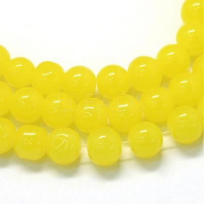 Baking Paint Imitation Jade Glass Round Bead Strands DGLA-Q021-10mm-24-1