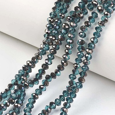 Electroplate Transparent Glass Beads Strands EGLA-A034-T2mm-P02-1