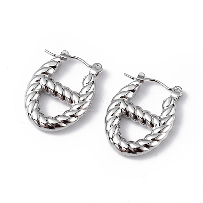 Non-Tarnish 304 Stainless Steel Oval Hoop Earrings for Women EJEW-I284-20P-1