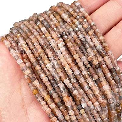 Natural Multi-Moonstone Beads Strands G-L587-C05-02-1
