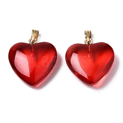 Transparent Spray Painted Glass Pendants X-GLAA-N035-016-F01-A-1
