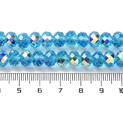 AB Color Plated Transparent Electroplate Beads Strands X-EGLA-H104-06H-1