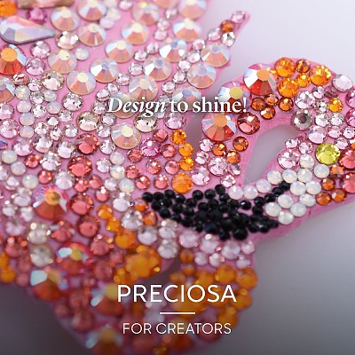 Preciosa&reg Crystal Hotfix Flatback Stones Y-PRC-HSS12-30050-1