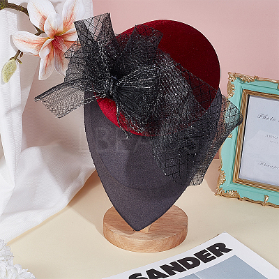Velet Pillbox Stewardess Fascinator Hat Base for Millinery AJEW-WH0248-757A-1