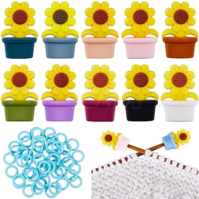 Sunflower Silicone Knitting Needle Point Protectors DIY-SC0024-02-1