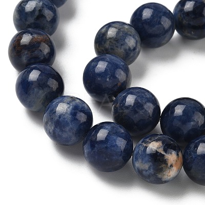Round Natural Sodalite Beads Strands G-F222-39-14mm-1