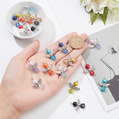 Acrylic Angel Pendants FIND-WH0110-377-1