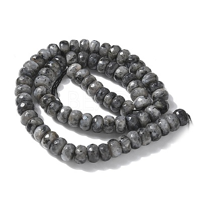 Faceted Natural Labradorite Rondelle Beads Strands X-G-K090-02-1
