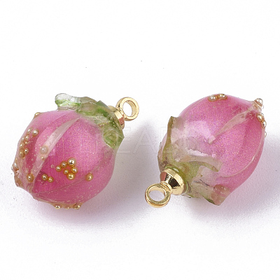 Handmade Flower Epoxy Resin Pendants KY-S163-103C-1