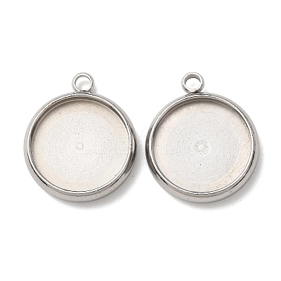 Tarnish Resistant 304 Stainless Steel Pendant Cabochon Settings STAS-K202-03E-P-1