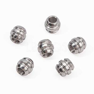 6Pcs 304 Stainless Steel Beads STAS-BC0003-34-1