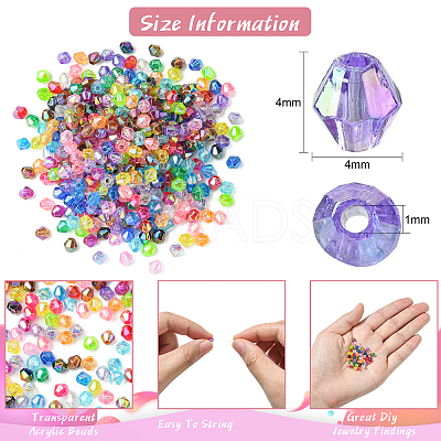 5400Pcs 18 Colors Transparent Acrylic Beads TACR-CJ0001-30-1