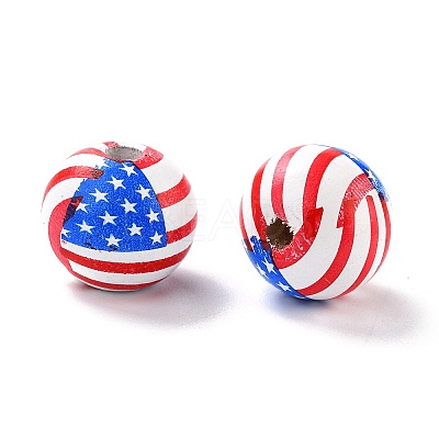 Independence Day Natural Wood Beads LS-X1-WOOD-K006-B01-1