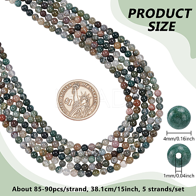 Natural Indian Agate Beads Strands G-NB0006-09A-1