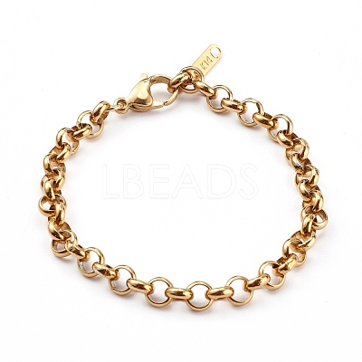 Women's 304 Stainless Steel Rolo Chain Bracelets BJEW-JB05995-01-1