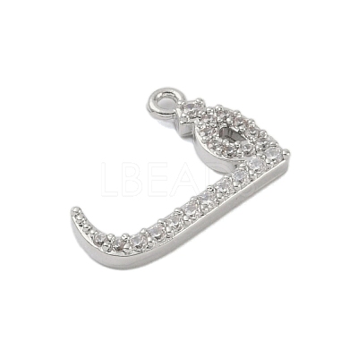 Rack Plating Brass Micro Pave Clear Cubic Zirconia Pendants KK-A224-03F-P-1