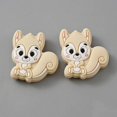 Squirrel Food Grade Eco-Friendly Silicone Beads LS-SIL-WH0012-030I-1