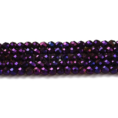 Electroplate Glass Beads Strands GLAA-H021-01A-FP09-1