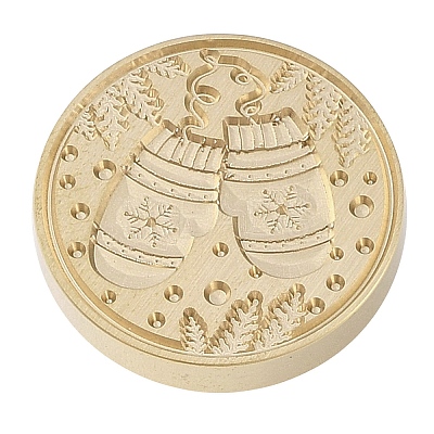 Christmas Series Wax Seal Brass Stamp Head LS-AJEW-M037-01G-13-1