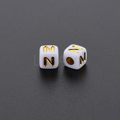 Opaque White Acrylic Beads MACR-Q242-010N-1