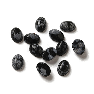 Natural Snowflake Obsidian Cabochons G-F605E-16B-1