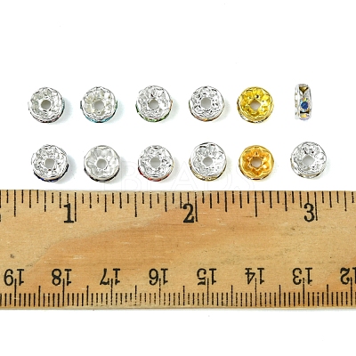 156Pcs 12 Styles Brass with Iron Rhinestone Spacer Beads FIND-FS0002-44-1