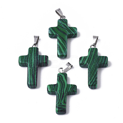 Synthetic Malachite Pendants G-J354-01A-1