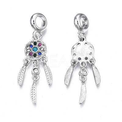 Rack Plating Alloy European Dangle Charms MPDL-N039-044-1