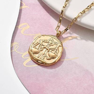 304 Stainless Steel Constellation Pendant Necklaces NJEW-K392-01G-07-1
